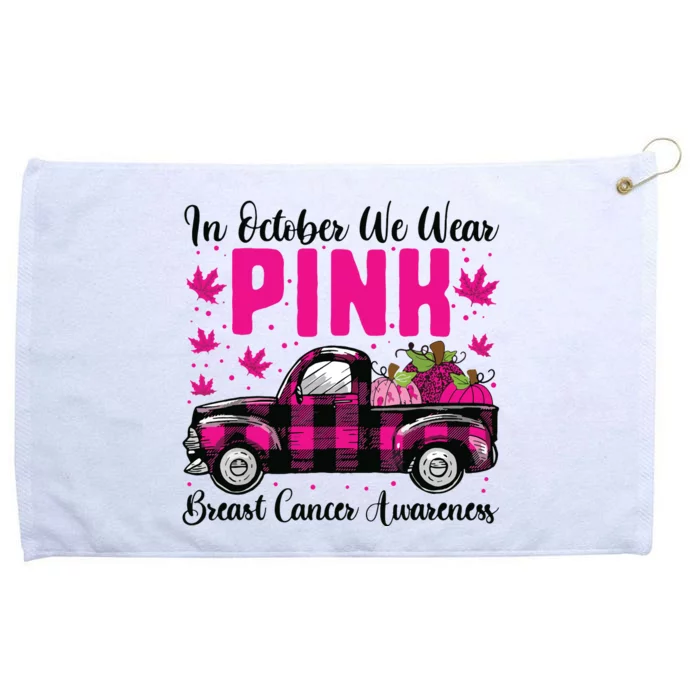 We Wear Pink In October Breast Cancer Truck Halloween Grommeted Golf Towel