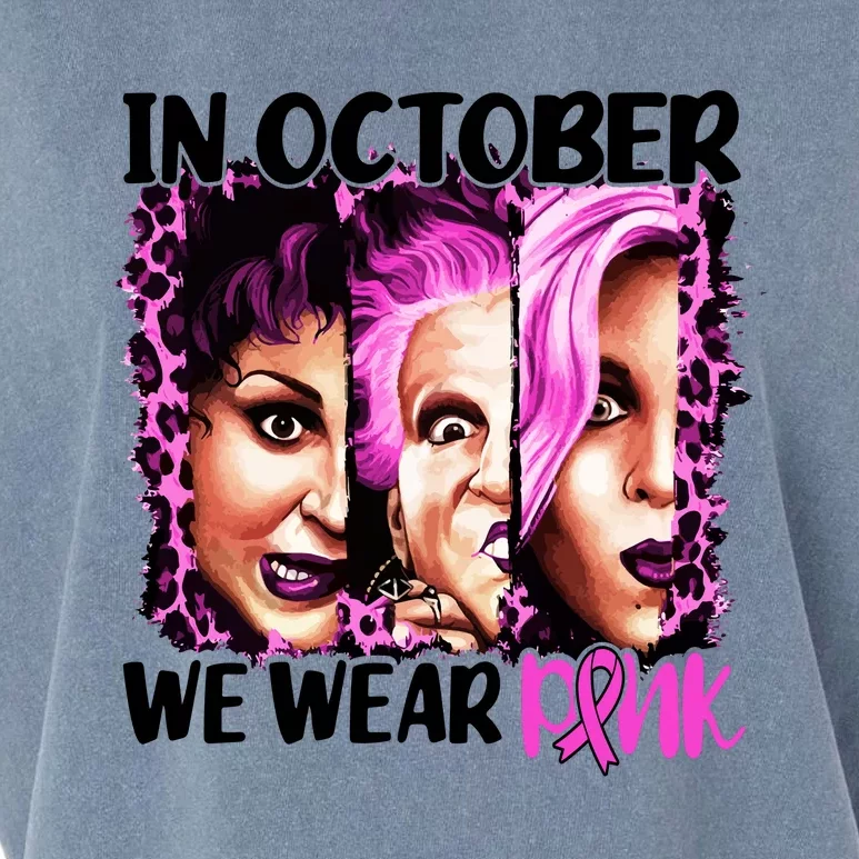 We Wear Pink In October Halloween Movies Fictional Characters Breast Cancer Garment-Dyed Women's Muscle Tee