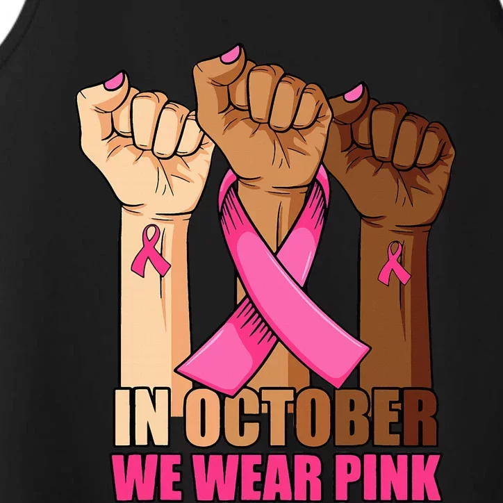 We Wear P.I.N.K Hand Raise Breast Cancer Awareness Performance Tank