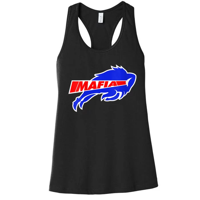 Wo W+N+Y Pride - Blue and Red Buffalo V-Neck Shirt Women's Racerback Tank