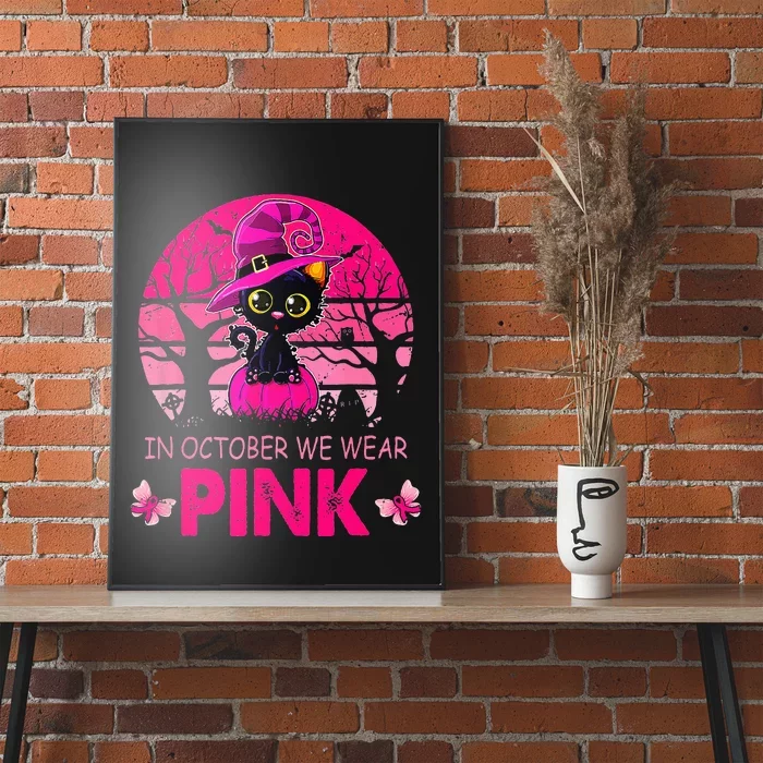 We Wear P.I.N.K. Cute Cat Breast Cancer Awareness Poster