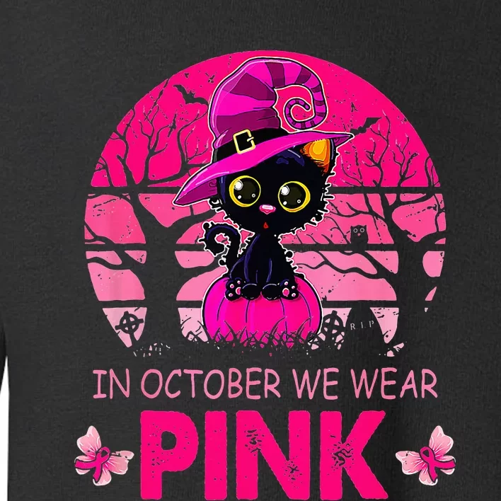 We Wear P.I.N.K. Cute Cat Breast Cancer Awareness Toddler Sweatshirt