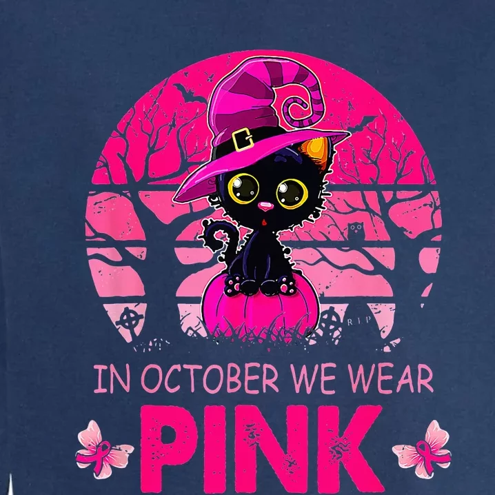 We Wear P.I.N.K. Cute Cat Breast Cancer Awareness Garment-Dyed Sweatshirt