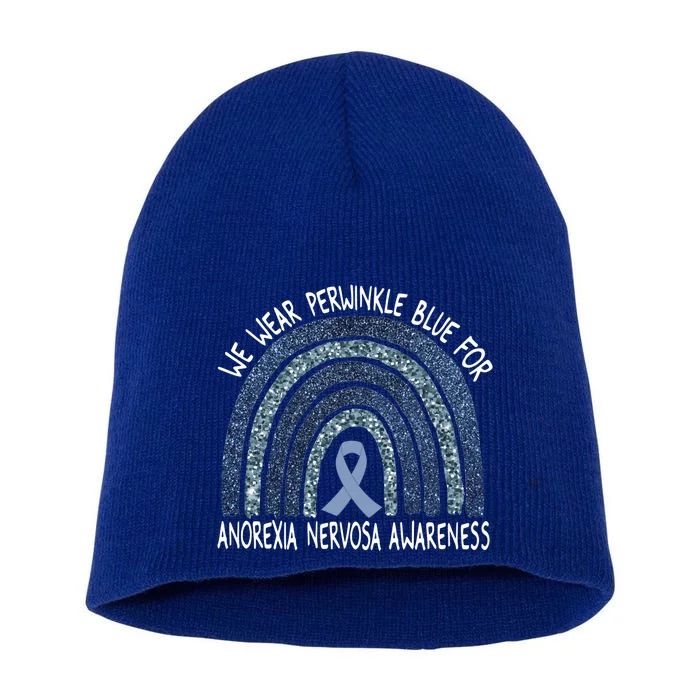 We Wear Perwinkle Blue Norexia Nervosa Rainbow Gift Short Acrylic Beanie