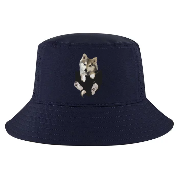 Wolf White Pup In Pocket Wolves Tee Gifts Cool Comfort Performance Bucket Hat