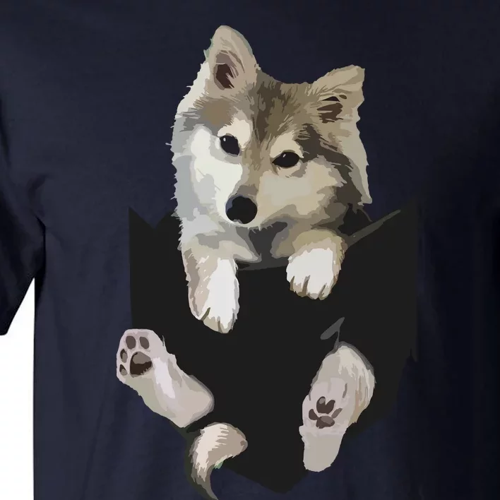 Wolf White Pup In Pocket Wolves Tee Gifts Tall T-Shirt