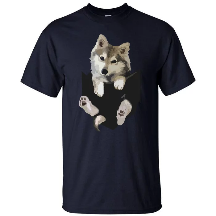 Wolf White Pup In Pocket Wolves Tee Gifts Tall T-Shirt