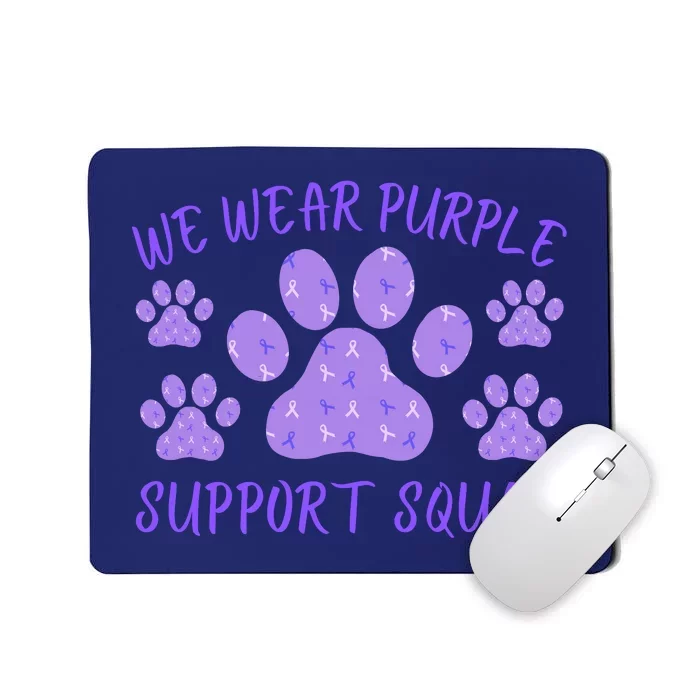 We Wear Purple Domestic Violence Awareness Purple Ribbon Dog Paws Cat Paws Mousepad