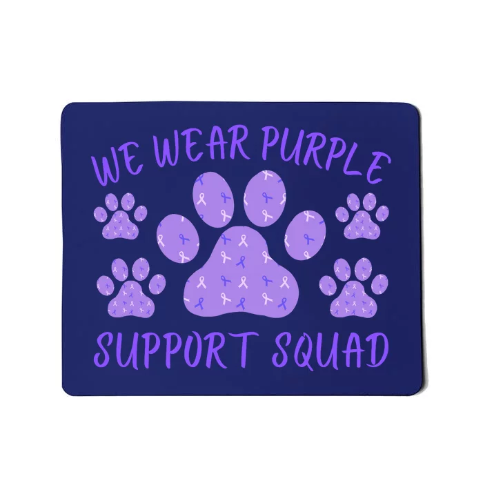 We Wear Purple Domestic Violence Awareness Purple Ribbon Dog Paws Cat Paws Mousepad