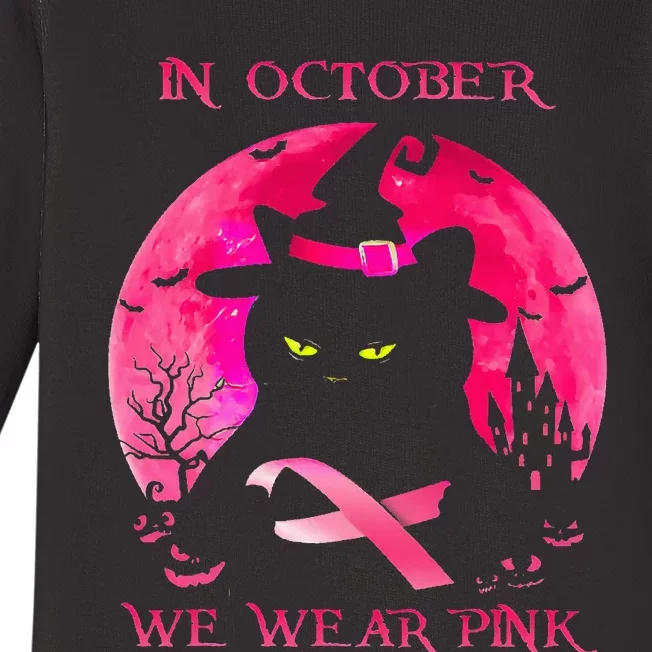 We Wear P.I.N.K Pumpkin Breast Cancer Awareness Baby Long Sleeve Bodysuit