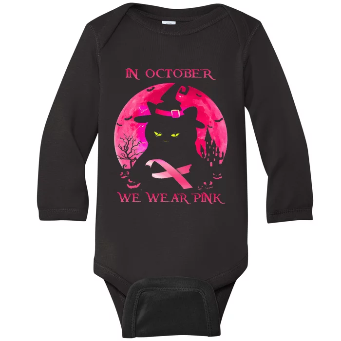 We Wear P.I.N.K Pumpkin Breast Cancer Awareness Baby Long Sleeve Bodysuit