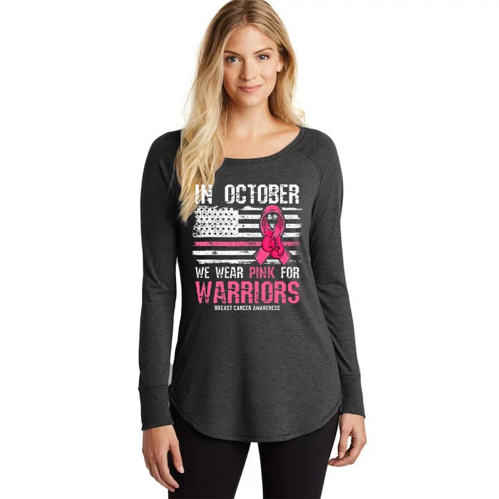 We Wear P.I.N.K For Warriors Breast Cancer Awareness Women's Perfect Tri Tunic Long Sleeve Shirt