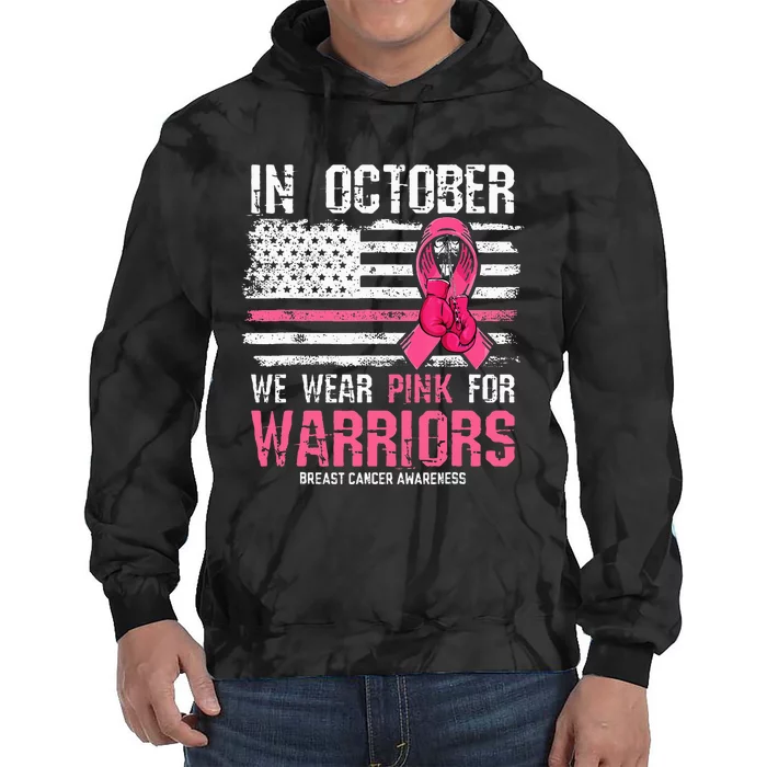 We Wear P.I.N.K For Warriors Breast Cancer Awareness Tie Dye Hoodie