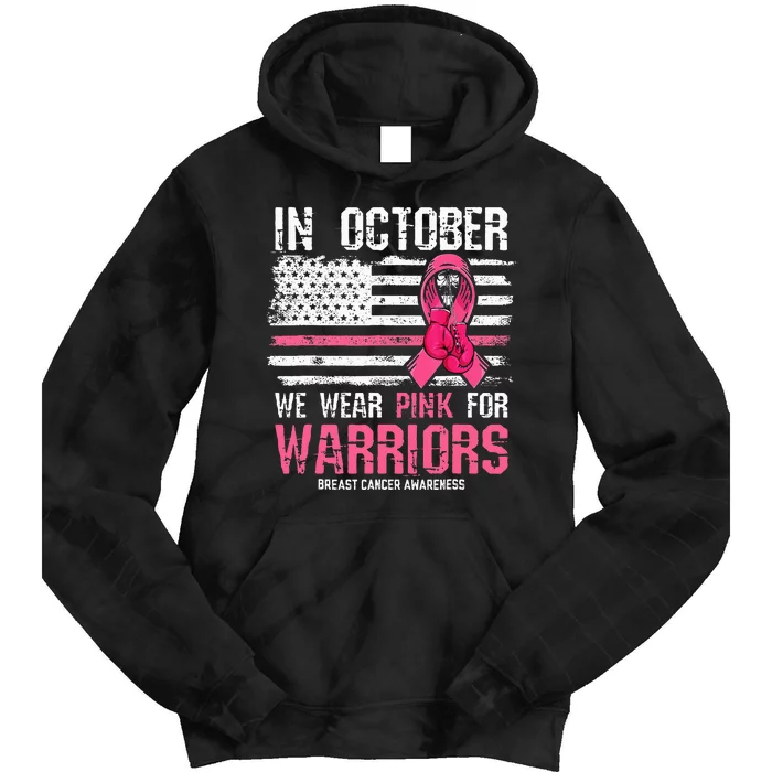 We Wear P.I.N.K For Warriors Breast Cancer Awareness Tie Dye Hoodie