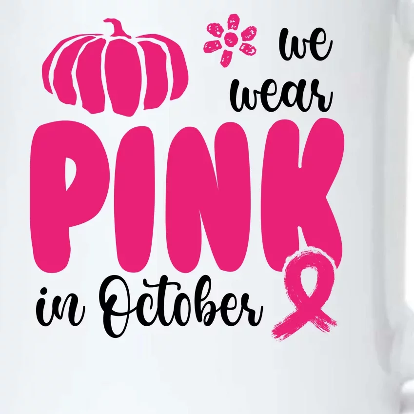 We Wear Pink In October Pumpkin Ribbon Black Color Changing Mug