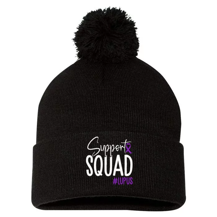 We Wear Purple Lupus Awareness Support Squad Pom Pom 12in Knit Beanie