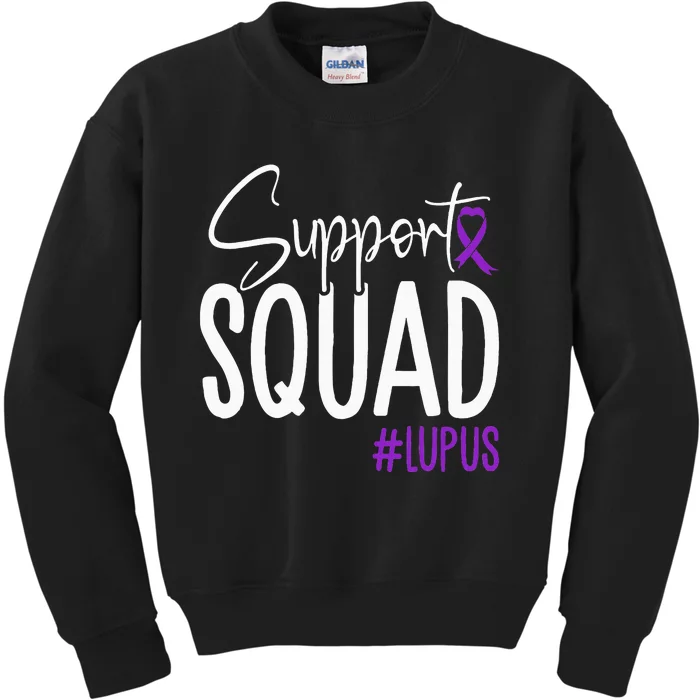 We Wear Purple Lupus Awareness Support Squad Kids Sweatshirt