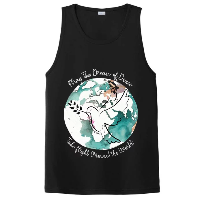 Women World Peace Peace And Love Global Harmony Nonviolence Vneck Performance Tank