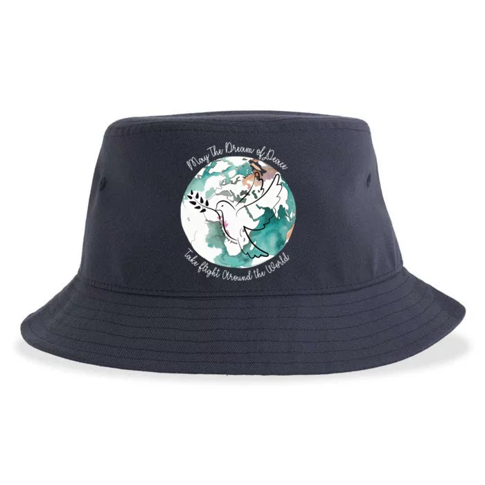 Women World Peace Peace And Love Global Harmony Nonviolence Vneck Sustainable Bucket Hat