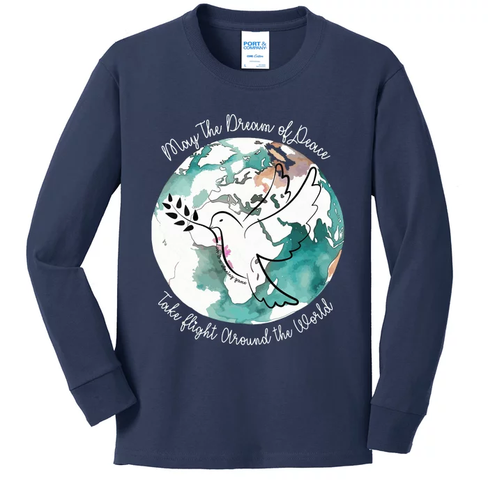 Women World Peace Peace And Love Global Harmony Nonviolence Vneck Kids Long Sleeve Shirt