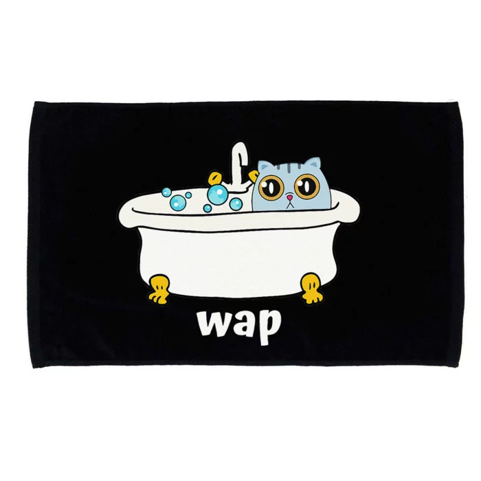 WAP Wet Pussy Cat In Tub Dirty Funny And Cute At Once Microfiber Hand Towel