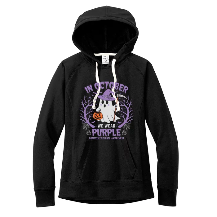 We Wear Purple Family Domestic Violence Awareness Halloween Women's Fleece Hoodie