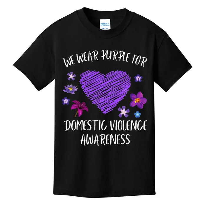 We Wear Purple For Domestic Violence Awareness Month Kids T-Shirt