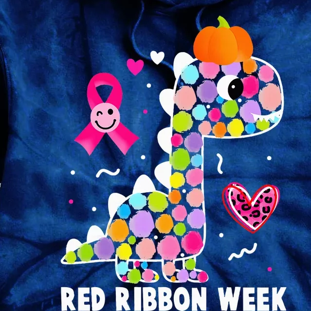 We Wear Red Ribbon Week Awareness Red Ribbon Week Tie Dye Hoodie