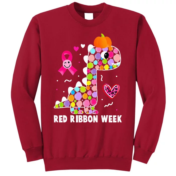 We Wear Red Ribbon Week Awareness Red Ribbon Week Tall Sweatshirt