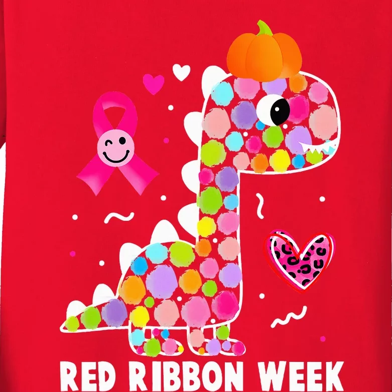 We Wear Red Ribbon Week Awareness Red Ribbon Week Kids Long Sleeve Shirt