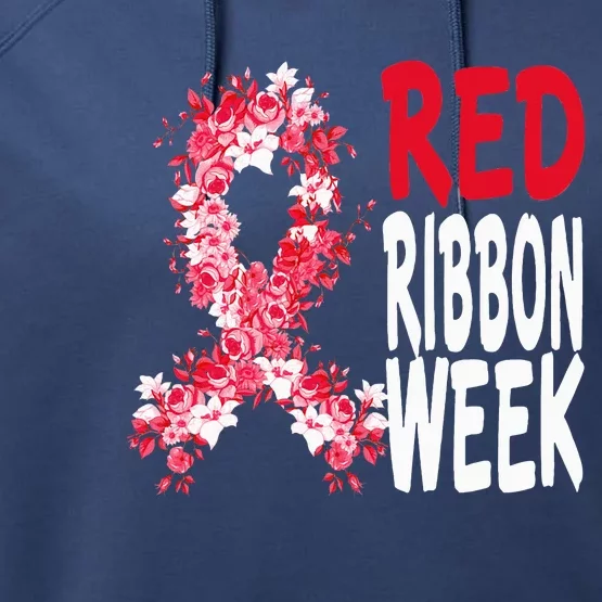 We Wear Red For Red Ribbon Week Awareness Performance Fleece Hoodie