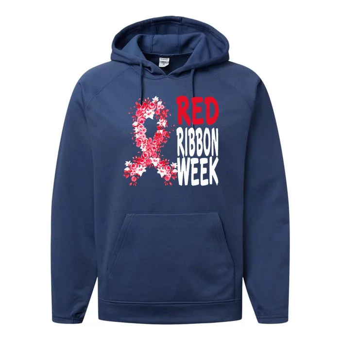 We Wear Red For Red Ribbon Week Awareness Performance Fleece Hoodie