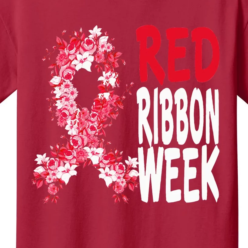 We Wear Red For Red Ribbon Week Awareness Kids T-Shirt