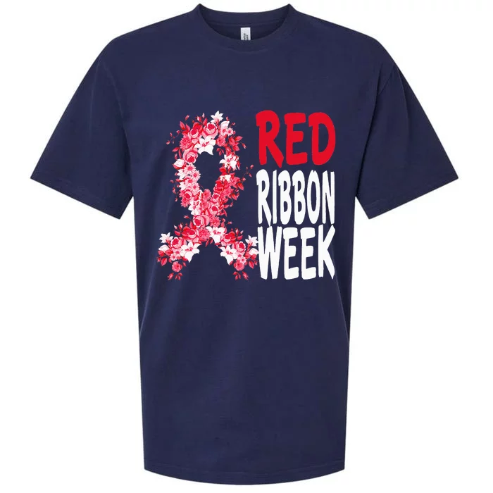 We Wear Red For Red Ribbon Week Awareness Sueded Cloud Jersey T-Shirt