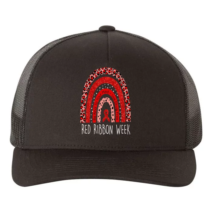 We Wear Red For Red Ribbon Week America Drug Free Yupoong Adult 5-Panel Trucker Hat