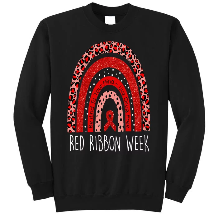 We Wear Red For Red Ribbon Week America Drug Free Tall Sweatshirt