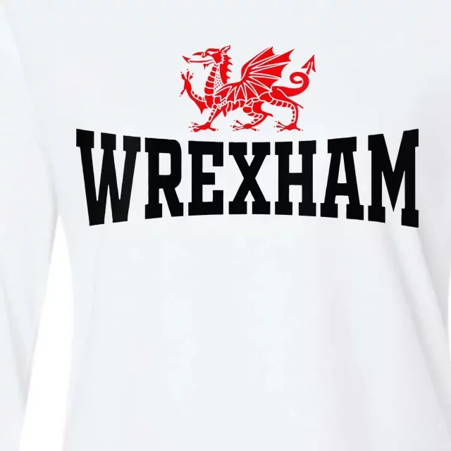 Wrexham Wales Red Dragon Wrecsam Womens Cotton Relaxed Long Sleeve T-Shirt