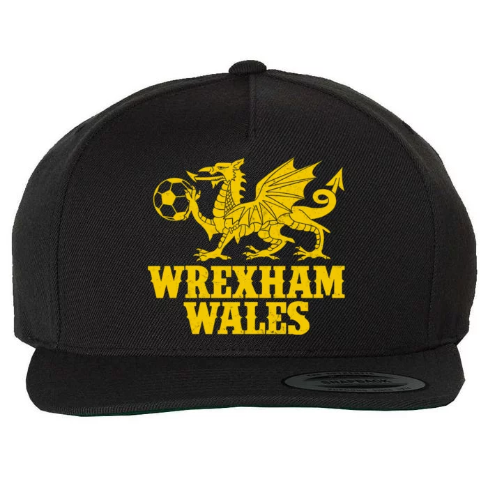 Wrexham Wales Red Dragons Soccer Futbol Wool Snapback Cap