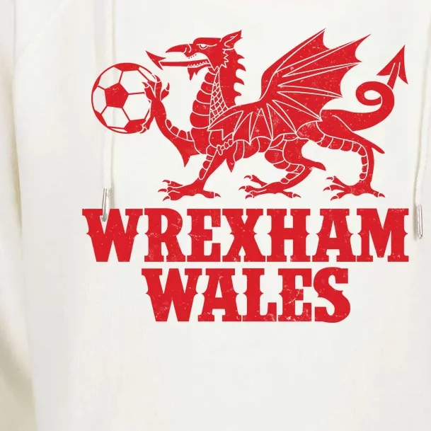 Wrexham Wales Red Dragons Soccer Futbol Womens Funnel Neck Pullover Hood