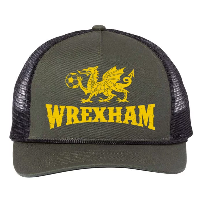 Wrexham Wales Red Dragons Soccer Futbol Retro Rope Trucker Hat Cap