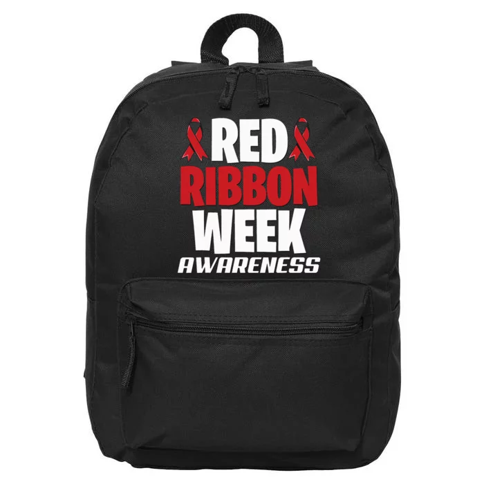 We Wear Red For Red Ribbon Week Awareness Mothers Teachers 16 in Basic Backpack