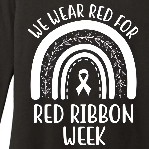 We Wear Red For Red Ribbon Week Rainbow Womens CVC Long Sleeve Shirt