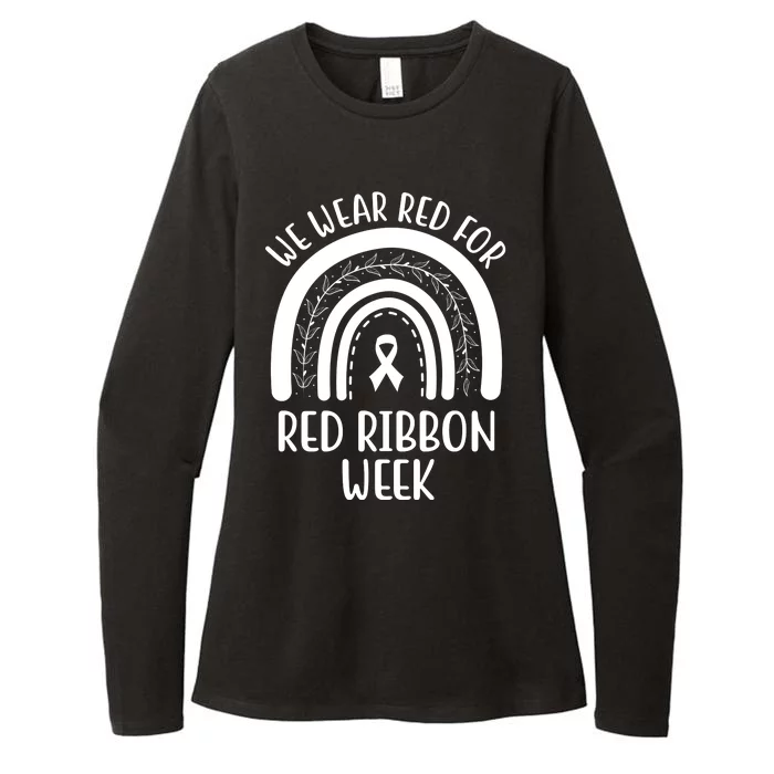 We Wear Red For Red Ribbon Week Rainbow Womens CVC Long Sleeve Shirt