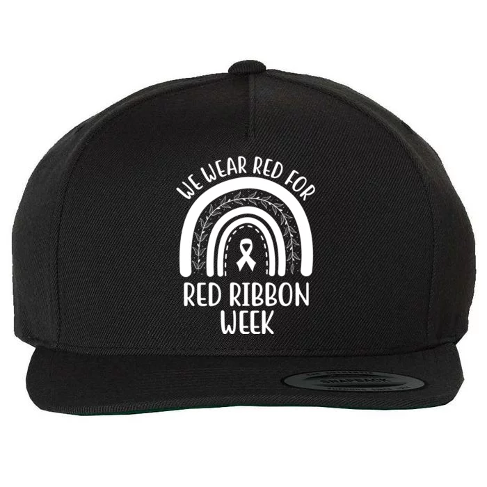 We Wear Red For Red Ribbon Week Rainbow Wool Snapback Cap