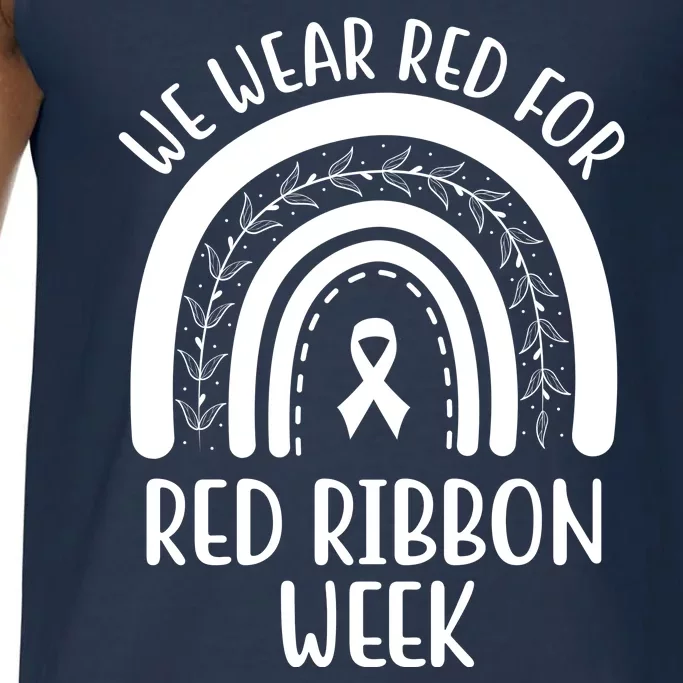 We Wear Red For Red Ribbon Week Rainbow Comfort Colors® Tank Top