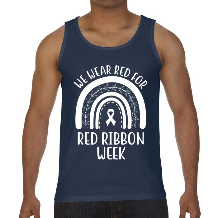 We Wear Red For Red Ribbon Week Rainbow Comfort Colors® Tank Top