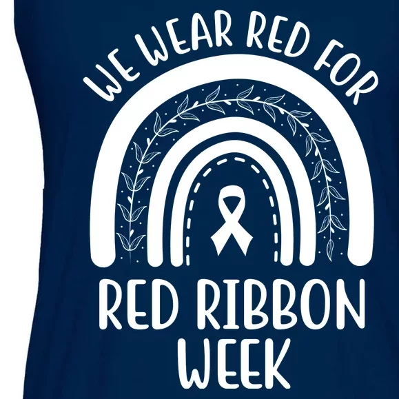 We Wear Red For Red Ribbon Week Rainbow Ladies Essential Flowy Tank