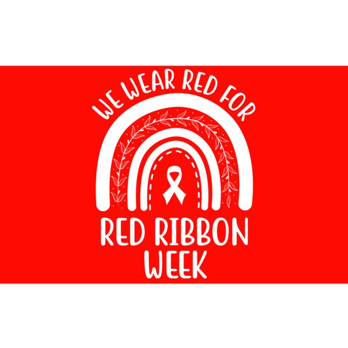 We Wear Red For Red Ribbon Week Rainbow Bumper Sticker