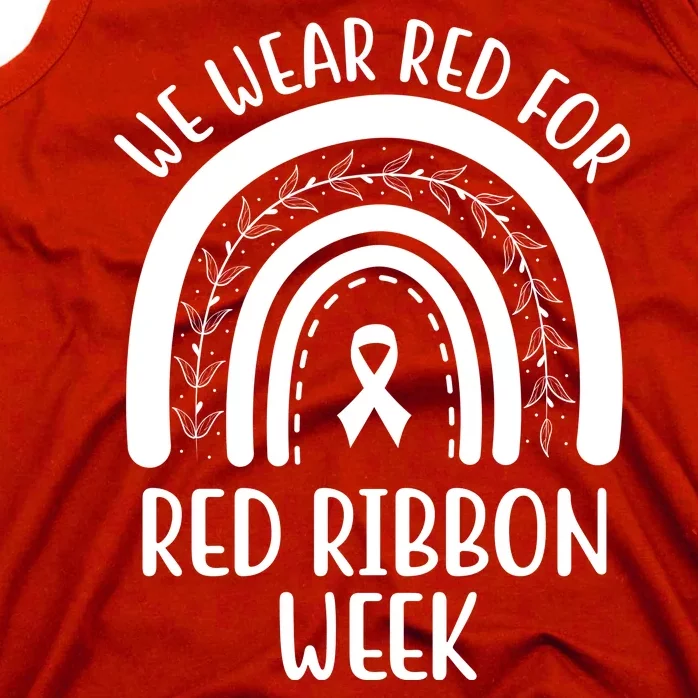 We Wear Red For Red Ribbon Week Rainbow Tank Top