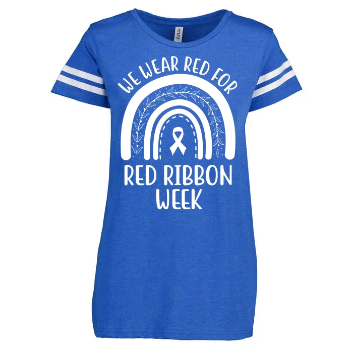 We Wear Red For Red Ribbon Week Rainbow Enza Ladies Jersey Football T-Shirt